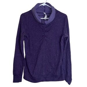 Lululemon "In A Cinch" Reversible Cowl Neck Purple Sweatshirt Size 6